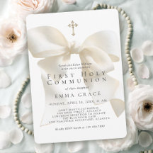 Eerste Heilige Communie meisje Elegante ivoorkleur