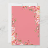 Eerste Heilige Communie Meisje Roze Bloemen Kruis Kaart (Achterkant)