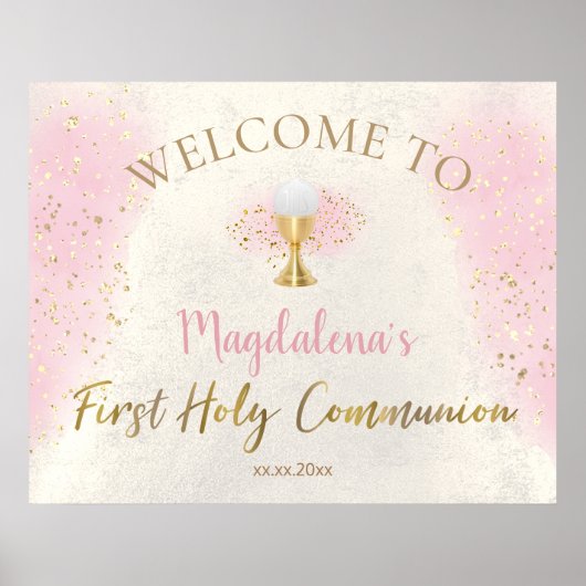 eerste heilige communie meisje welkom  poster (Voorkant)