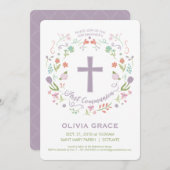 Eerste Heilige Communie, Meisjes Aangepaste Uitnod Kaart (Voorkant / Achterkant)