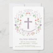 Eerste Heilige Communie, Meisjes Aangepaste Uitnod Kaart (Voorkant)