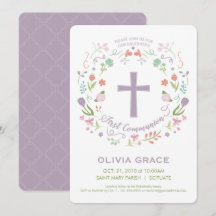 Eerste Heilige Communie, Meisjes Aangepaste Uitnod