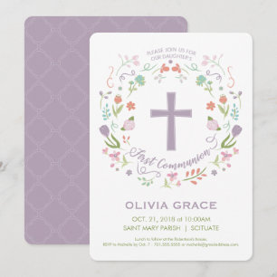 Eerste Heilige Communie, Meisjes Aangepaste Uitnod Kaart