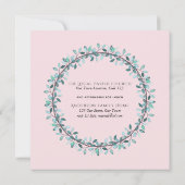 Eerste Heilige Communie Meisjes Roze Bloem Uitnodi Kaart (Achterkant)