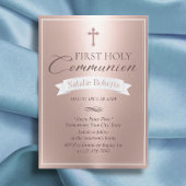 Eerste Heilige Communie Modern Blush Roos Gold Kaart