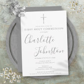 Eerste Heilige Communie Modern Silver Signature Kaart