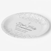 Eerste Heilige Communie Modern Silver Stardust Papieren Bordje (Gekanteld)