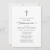 Eerste Heilige Communie Moderne Fotouitnodiging Kaart (Voorkant)