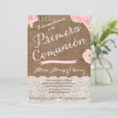 Eerste Heilige Communie nodigt in het Spaans uit v Kaart (Staand voorkant)