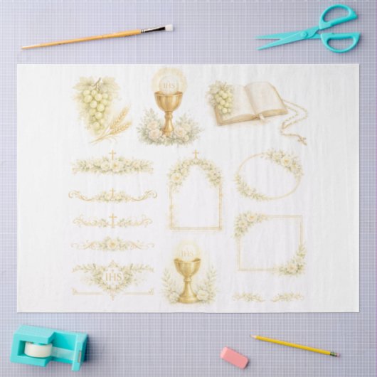 Eerste Heilige Communie Ontwerp #4 Tissuepapier (Craft)