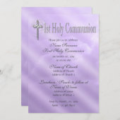 Eerste heilige communie paarse religie kaart (Voorkant / Achterkant)