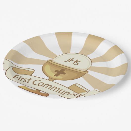 Eerste Heilige Communie Papieren Bordje (Gekanteld)