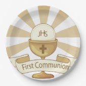 Eerste Heilige Communie Papieren Bordje (Voorkant)
