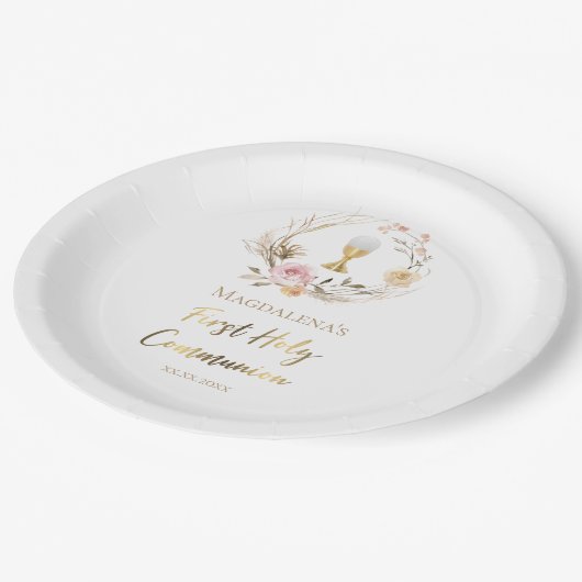 Eerste Heilige Communie Papieren Bordje (Gekanteld)