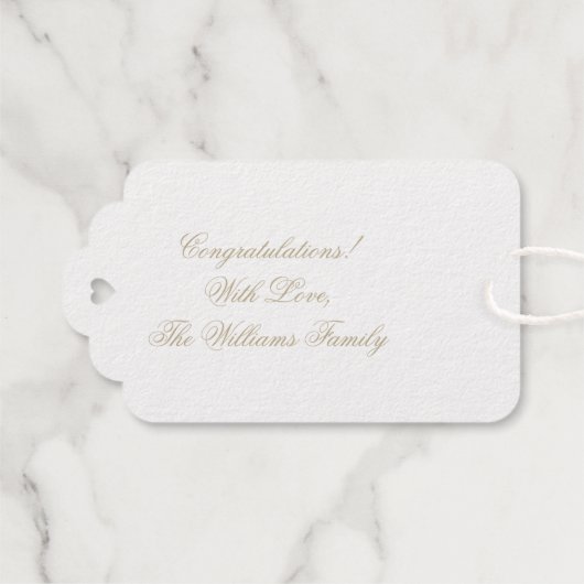 Eerste Heilige Communie Praying Girl Gold Elegant Cadeaulabels (Achterkant (horizontaal))