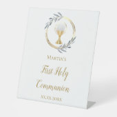 Eerste Heilige Communie Reclamebord Met Voetstuk (Voorkant)