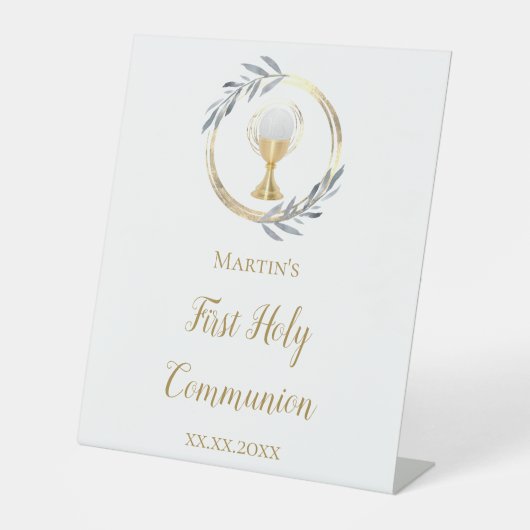 Eerste Heilige Communie Reclamebord Met Voetstuk (Voorkant)