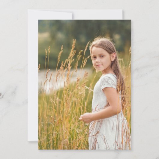 Eerste Heilige Communie Religieus Katholiek Meisje Kaart (Achterkant)