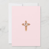 Eerste Heilige Communie Religieus Roze Meisje Kaart (Achterkant)