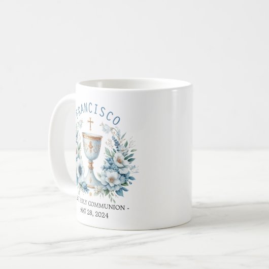 Eerste Heilige Communie Religieuze gebeurtenis Blo Koffiemok (Voorkant links)