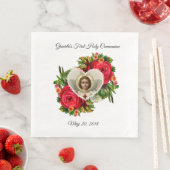 Eerste Heilige Communie Rode Rozen Jezus Kruis Servet (Insitu)