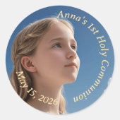 Eerste Heilige Communie  Ronde Sticker (Voorkant)