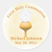Eerste Heilige Communie Ronde Sticker (Voorkant)