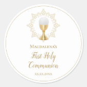 Eerste Heilige Communie Ronde Sticker (Voorkant)