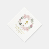 Eerste Heilige Communie Roos Bloemen Cocktail Servet (Hoek)