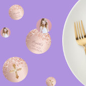 Eerste Heilige Communie roos gouden foto Confetti