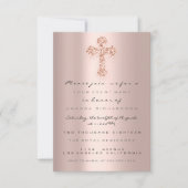 Eerste Heilige Communie Roze Drips Christelijk Kru Kaart (Voorkant)