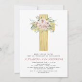 Eerste Heilige Communie Roze Dusty Roos Griekenlan Kaart (Voorkant)