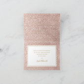 Eerste Heilige Communie Roze Goud Glitter Foto Bedankkaart (Binnen)