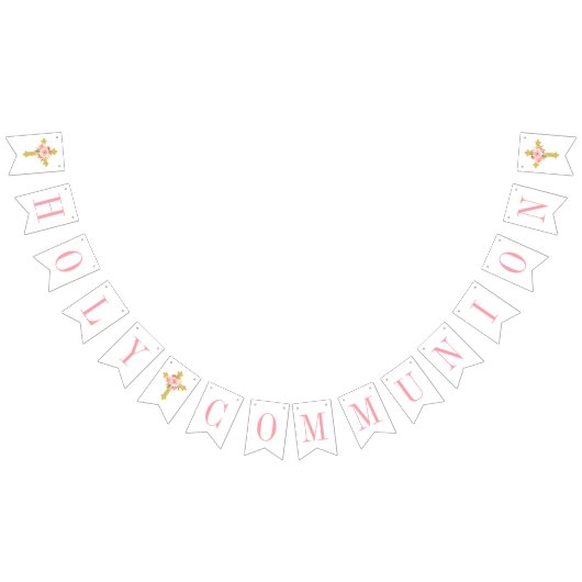 Eerste Heilige Communie Roze Goud Viering Vlaggetjes (Alle)