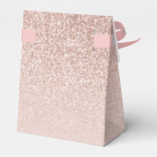 Eerste Heilige Communie Roze Gouden Glitters Bedankdoosjes (Achterkant)