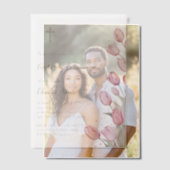 Eerste Heilige Communie roze tulpen Vellum Uitnodigingen (Offset (Koppel))