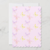 Eerste Heilige Communie Roze Vlinder Meisje Kaart (Achterkant)