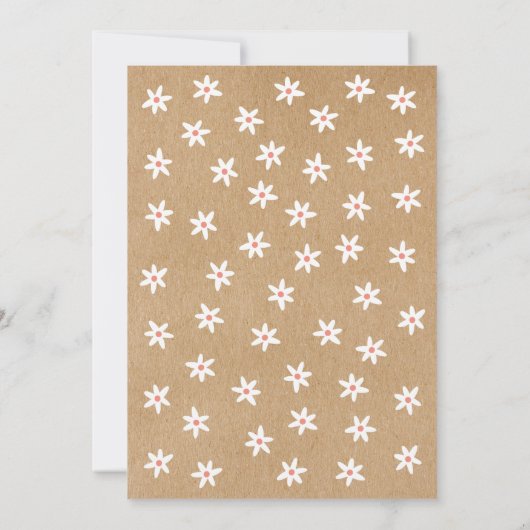 Eerste Heilige Communie Rustic Modern Floral Kaart (Achterkant)