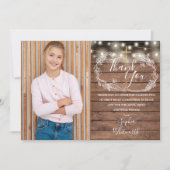 Eerste Heilige Communie Rustieke Slingerlichtjes F Bedankkaart (Voorkant)