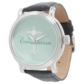 Eerste Heilige Communie, Schrift in Zacht Groen Horloge