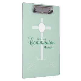 Eerste Heilige Communie, Schrift in Zacht Groen Klembord