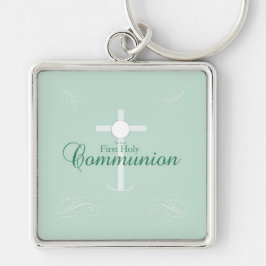 Eerste Heilige Communie, Schrift in Zacht Groen Sleutelhanger