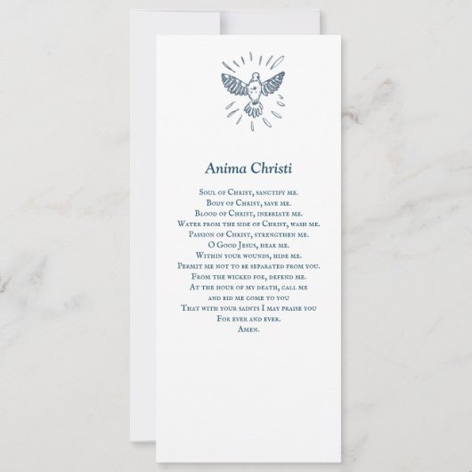 Eerste Heilige Communie souvenir en gebedskaart (Achterkant)
