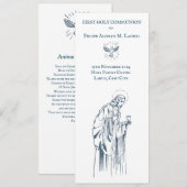 Eerste Heilige Communie souvenir en gebedskaart (Voorkant / Achterkant)