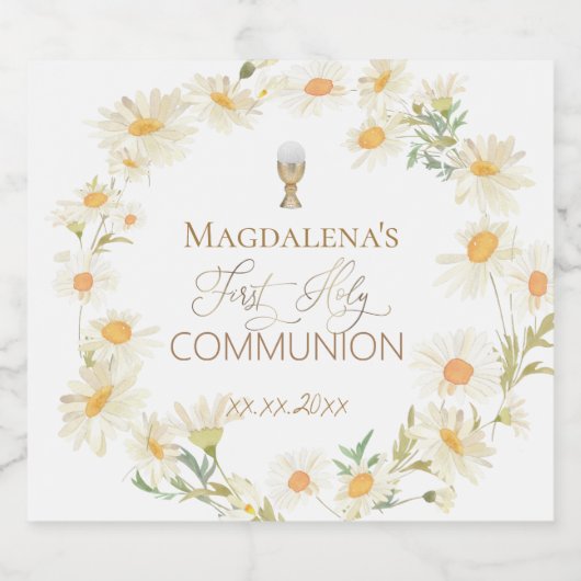 Eerste Heilige Communie Sparkling Wijnetiket (Enkel label)