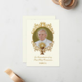 EERSTE HEILIGE COMMUNIE - ST. JOHN PAUL THE GREAT NOTITIEKAARTJE (Voorkant / Achterkant in situ)