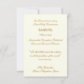 EERSTE HEILIGE COMMUNIE - ST. JOHN PAUL THE GREAT NOTITIEKAARTJE (Achterkant)