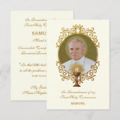 EERSTE HEILIGE COMMUNIE - ST. JOHN PAUL THE GREAT NOTITIEKAARTJE (Voorkant / Achterkant)