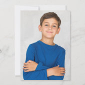 Eerste Heilige Communie Stofblauwe Sterrenstof Fot Save The Date (Achterkant)