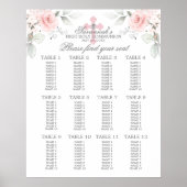 Eerste Heilige Communie Tafelkaart Roze Roos Meisj Poster (Voorkant)